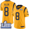 Men’s Los Angeles Rams #8 Brandon Allen Gold Nike NFL Rush Vapor Untouchable Super Bowl LIII Bound Limited Jersey