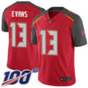 Buccaneers #13 Mike Evans Red Team Color Men’s Stitched Football 100th Season Vapor Limited Jersey