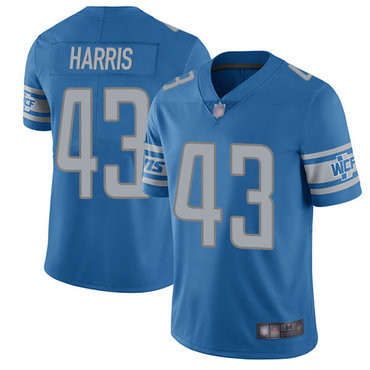 Lions #43 Will Harris Blue Team Color Men’s Stitched Football Vapor Untouchable Limited Jersey