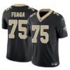 Men’s New Orleans Saints #75 Taliese Fuaga Black 2024 Draft F.U.S.E. Vapor Limited Football Stitched Jersey