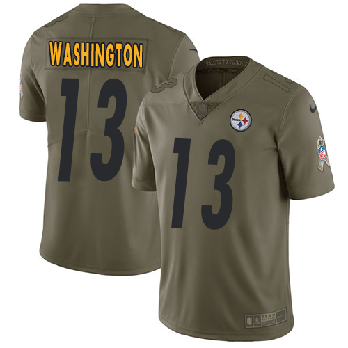 Nike Pittsburgh Steelers #13 James Washington Olive Men’s Stitched NFL Limited 2017 Salute To Service Jersey