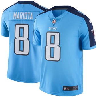 Men’s Tennessee Titans #8 Marcus Mariota Nike Light Blue Color Rush Limited Jersey