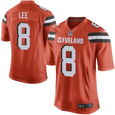 Men’s Cleveland Browns #8 Andy Lee Orange Alternate 2015 NFL Nike Elite Jersey