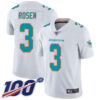 Dolphins #3 Josh Rosen White Men’s Stitched Football 100th Season Vapor Limited Jersey