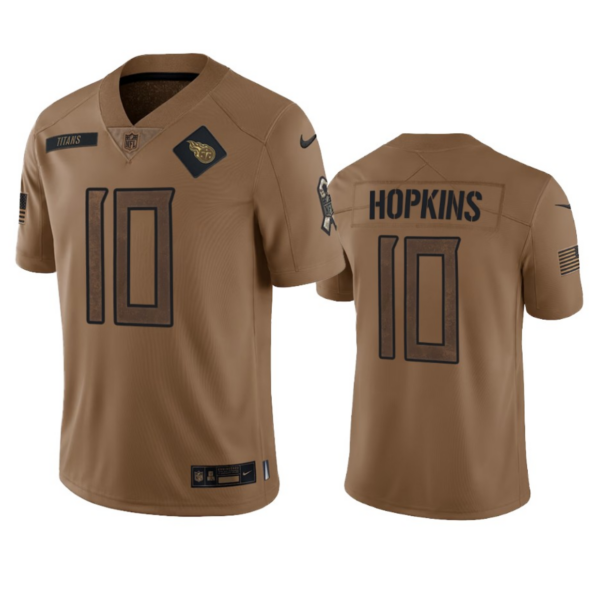 Men’s Tennessee Titans #10 DeAndre Hopkins 2023 Brown Salute To Service Football Stitched Jersey