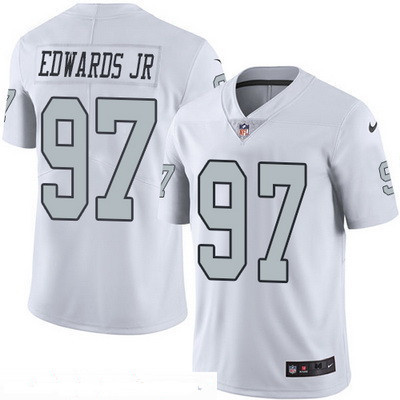 Men’s Oakland Raiders #97 Mario Edwards Jr. White 2016 Color Rush Stitched NFL Nike Limited Jersey