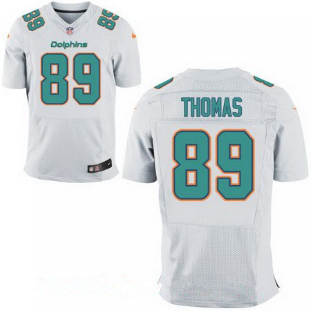 Men’s Miami Dolphins #89 Julius Thomas White Road Stitched NFL Nike Elite Jersey