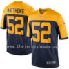 Men’s Green Bay Packers #52 Clay Matthews Navy Blue Gold NFL Nike Game Jersey