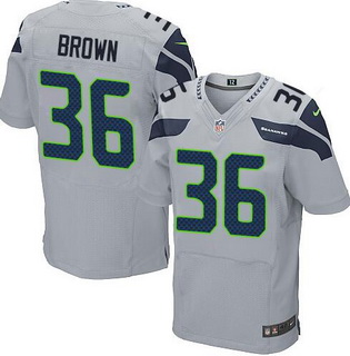 Men’s Seattle Seahawks #36 Bryce Brown Gray Alternate NFL Nike Elite Jersey