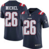 Men’s Nike New England Patriots #26 Sony Michel Navy Blue Stitched NFL Limited Rush Jersey