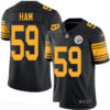 Men’s Pittsburgh Steelers #59 Jack Ham Retired Black 2016 Color Rush Stitched NFL Nike Limited Jersey