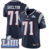 #71 Limited Danny Shelton Navy Blue Nike NFL Home Men’s Jersey New England Patriots Vapor Untouchable Super Bowl LIII Bound