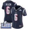 Women’s New England Patriots #6 Ryan Allen Navy Blue Nike NFL Home Vapor Untouchable Super Bowl LIII Bound Limited Jersey