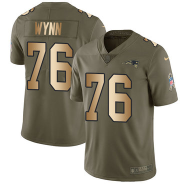 Nike New England Patriots #76 Isaiah Wynn Olive Gold Men’s Stitched NFL Limited 2017 Salute To Service Jersey