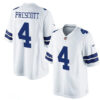 Men’s Dallas Cowboys #4 Dak Prescott White Road Stitched NFL Nike Game Jersey