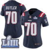 #70 Limited Adam Butler Navy Blue Nike NFL Women’s Jersey New England Patriots Rush Vapor Untouchable Super Bowl LIII Bound