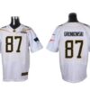 Men’s New England Patriots #87 Rob Gronkowski White 2016 Pro Bowl Nike Elite Jersey