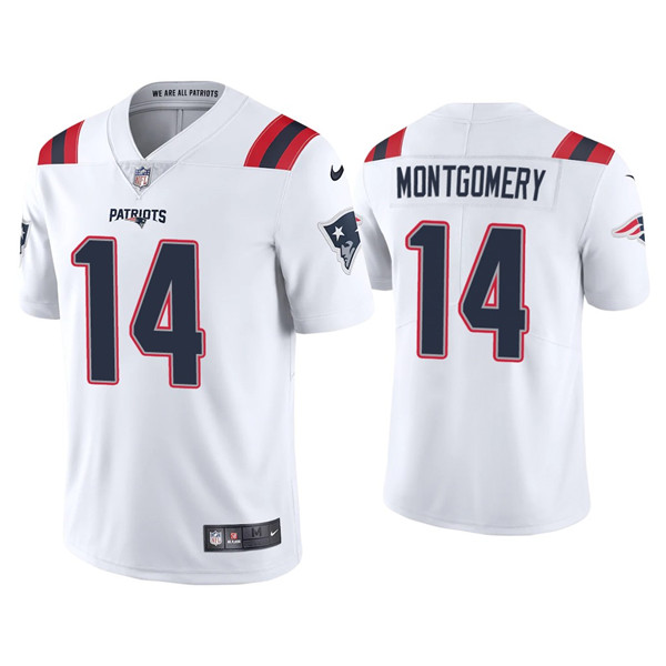 Men’s New England Patriots #14 Ty Montgomery White Vapor Untouchable Limited Stitched Jersey