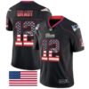 Nike Patriots #12 Tom Brady Black Men’s Stitched NFL Limited Rush USA Flag Jersey