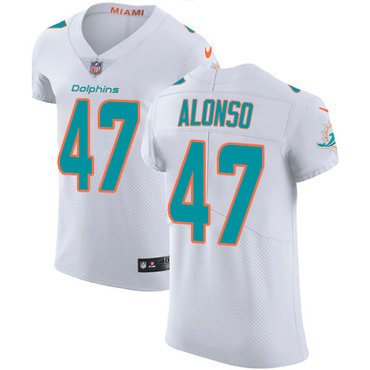 Nike Miami Dolphins #47 Kiko Alonso White Men’s Stitched NFL Vapor Untouchable Elite Jersey
