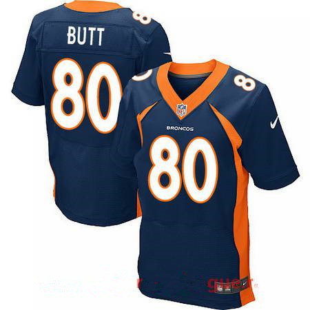 Men’s 2017 NFL Draft Denver Broncos #80 Jake Butt Navy Blue Alternate Stitched NFL Nike Elite Jersey