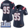 #95 Limited Derek Rivers Navy Blue Nike NFL Women’s Jersey New England Patriots Rush Vapor Untouchable Super Bowl LIII Bound