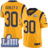 #30 Limited Todd Gurley Gold Nike NFL Men’s Jersey Los Angeles Rams Rush Vapor Untouchable Super Bowl LIII Bound