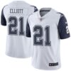 Nike Cowboys #21 Ezekiel Elliott White Men’s Stitched NFL Limited Rush Jersey