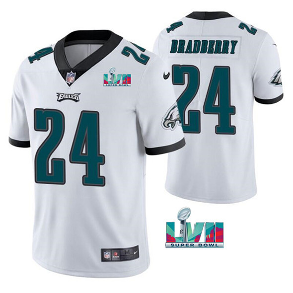 Men’s Philadelphia Eagles #24 James Bradberry White Super Bowl LVII Vapor Untouchable Limited Stitched Jersey