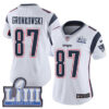 #87 Limited Rob Gronkowski White Nike NFL Road Women’s Jersey New England Patriots Vapor Untouchable Super Bowl LIII Bound
