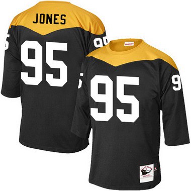 Men’s Pittsburgh Steelers #95 Jarvis Jones Black 1967 Home Throwback NFL Jersey