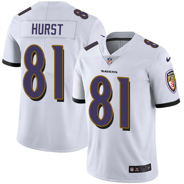 Nike Baltimore Ravens #81 Hayden Hurst White Men’s Stitched NFL Vapor Untouchable Limited Jersey