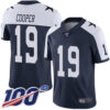 Cowboys #19 Amari Cooper Navy Blue Thanksgiving Men’s Stitched Football 100th Season Vapor Throwback Limited Jersey
