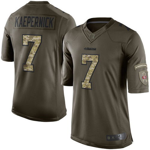 49ers #7 Colin Kaepernick Green Men’s Stitched Football Limited 2015 Salute To Service Jersey