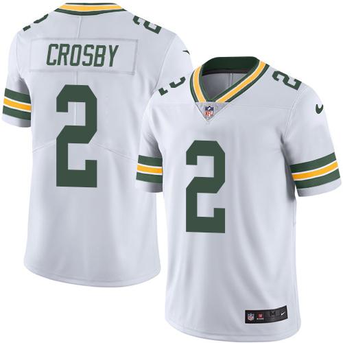 Nike Green Bay Packers #2 Mason Crosby White Men’s Stitched NFL Vapor Untouchable Limited Jersey