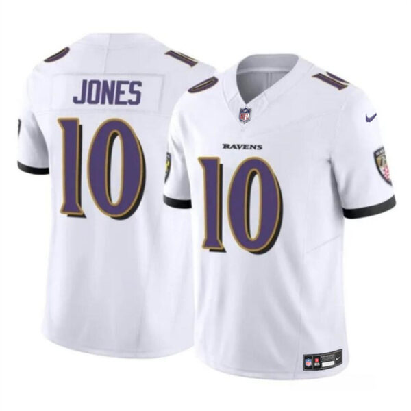 Men’s Baltimore Ravens #10 Emory Jones White 2023 F.U.S.E Vapor Limited Football Jersey
