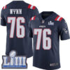 #76 Limited Isaiah Wynn Navy Blue Nike NFL Men’s Jersey New England Patriots Rush Vapor Untouchable Super Bowl LIII Bound
