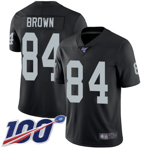 Raiders #84 Antonio Brown Black Team Color Men’s Stitched Football 100th Season Vapor Limited Jersey