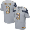 Nike Seahawks #3 Russell Wilson Grey Alternate Men’s Stitched NFL Elite Gold Jersey