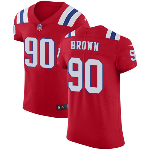 Men’s Nike New England Patriots #90 Malcom Brown Red Alternate Stitched NFL Vapor Untouchable Elite Jersey