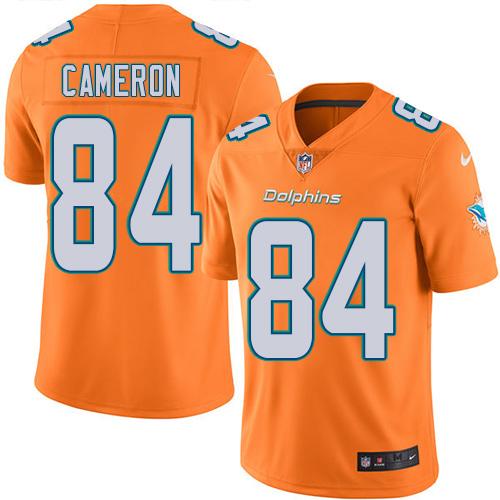 Nike Miami Dolphins #84 Jordan Cameron Orange Men’s Stitched NFL Limited Rush Jersey