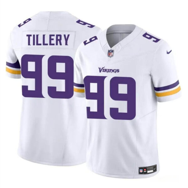 Men’s Minnesota Vikings #99 Jerry Tillery White 2023 F.U.S.E. Vapor Untouchable Limited Football Stitched Jersey