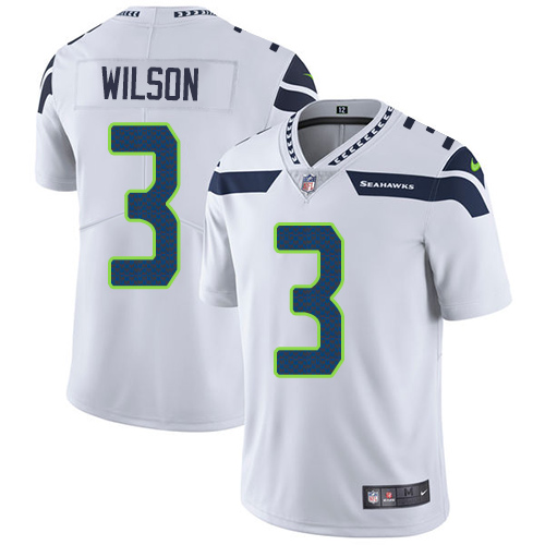 Nike Seattle Seahawks #3 Russell Wilson White Men’s Stitched NFL Vapor Untouchable Limited Jersey