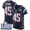 #45 Elite Donald Trump Navy Blue Nike NFL Home Men’s Jersey New England Patriots Vapor Untouchable Super Bowl LIII Bound