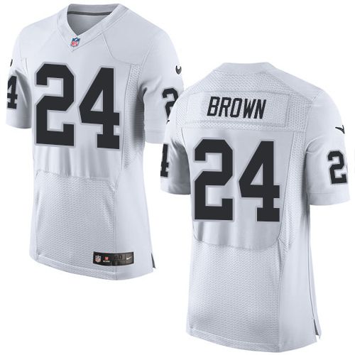 Nike Raiders #24 Willie Brown White Men’s Stitched NFL New Elite Jersey