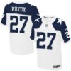 Men’s Dallas Cowboys #27 J. J. Wilcox White Thanksgiving Alternate NFL Nike Elite Jersey