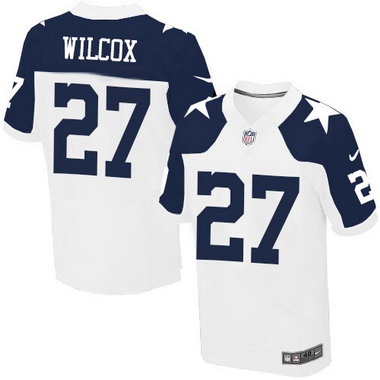 Men’s Dallas Cowboys #27 J. J. Wilcox White Thanksgiving Alternate NFL Nike Elite Jersey