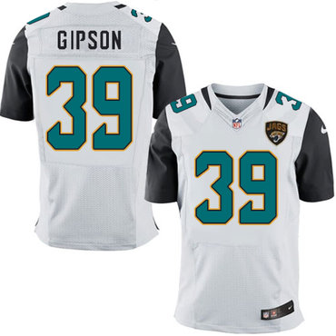 Nike Jaguars #39 Tashaun Gipson White Men’s Stitched NFL Elite Jersey