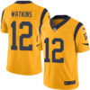 Nike Los Angeles Rams #12 Sammy Watkins Gold Men’s Stitched NFL Limited Rush Jersey
