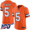 Broncos #5 Joe Flacco Orange Men’s Stitched Football Limited Rush 100th Season Jersey